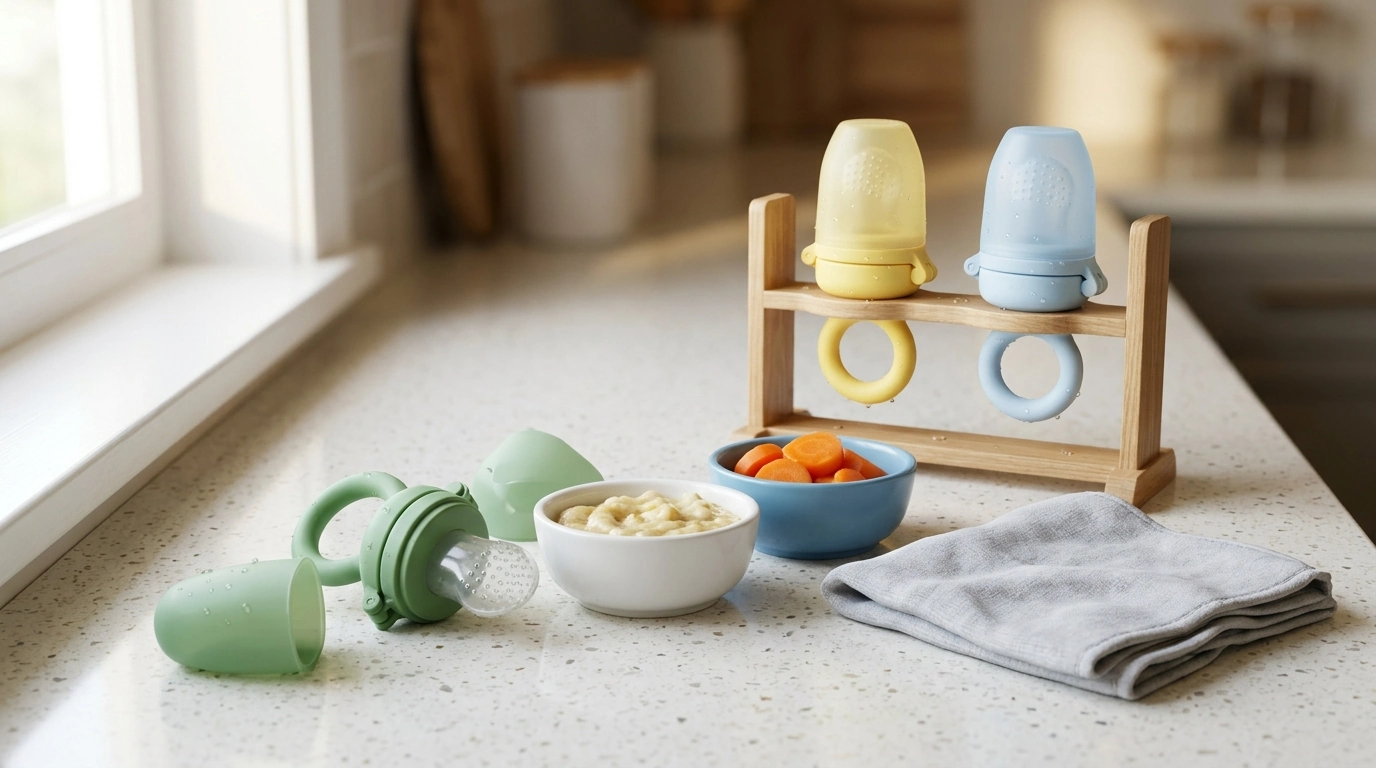 5-Piece Silicone Fruit Feeder Set: First Foods & Teether