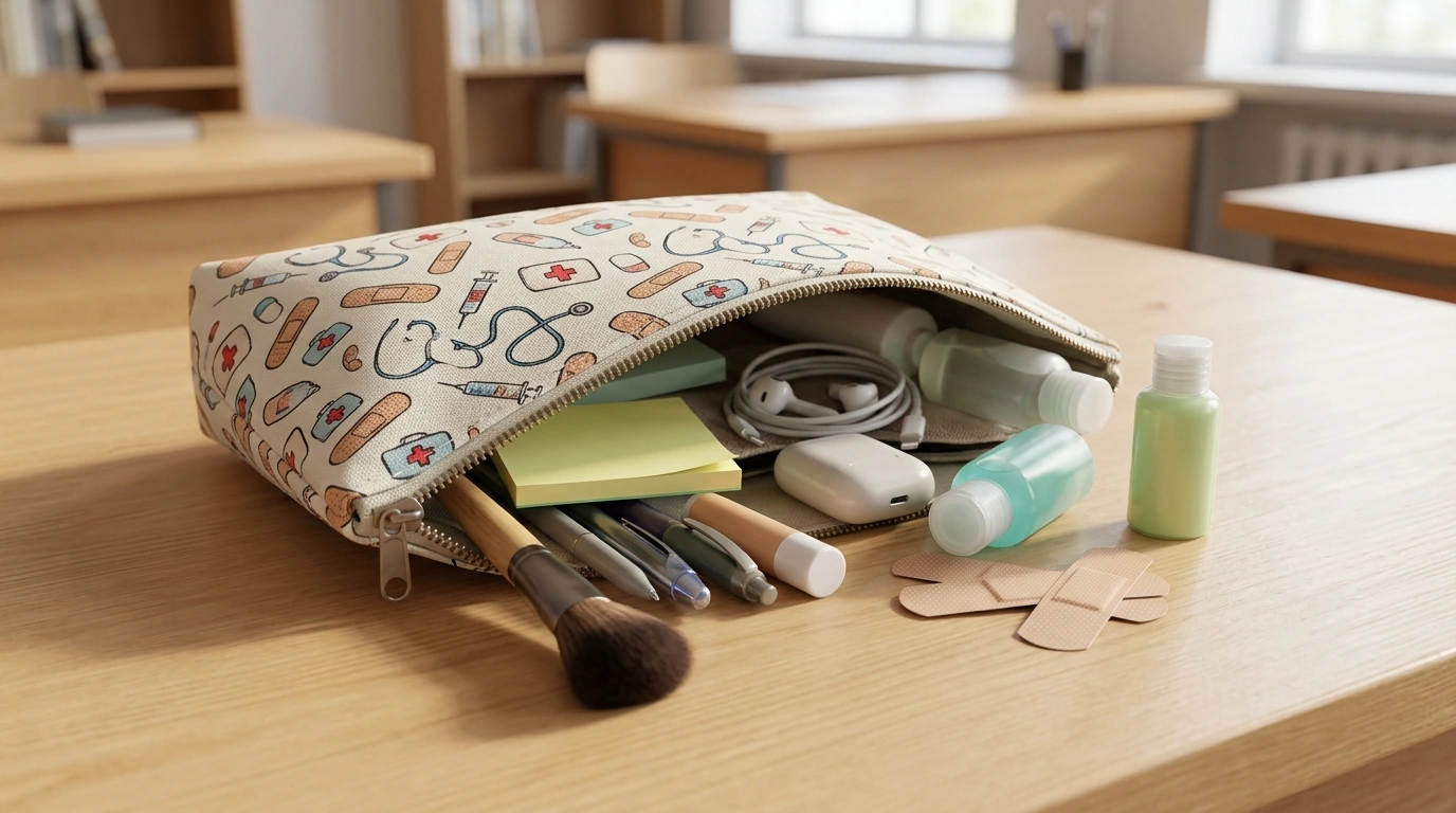 Medical Supplies Print Zipper Pouch for Makeup or Pens